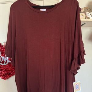 LuLaRoe Burgundy Dahl Blouse